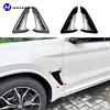 For BMW X3 X4 G01 G02 2018- Car Front Fender Side Gill Carbon Fiber Modified Accessories High Gloss Black Decorative Frame