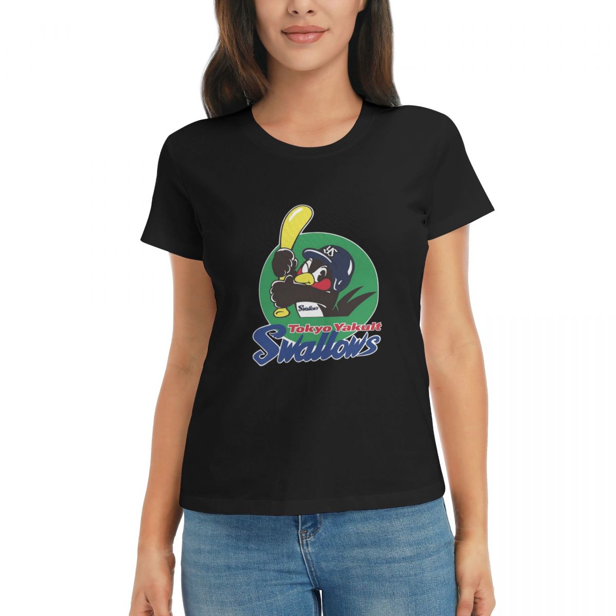 

Women TShirt Tokyo Yakult Swallows Summer Short Sleeve Tees ONeck Cotton T Shirts Clothes Tops Streetwear 2XL