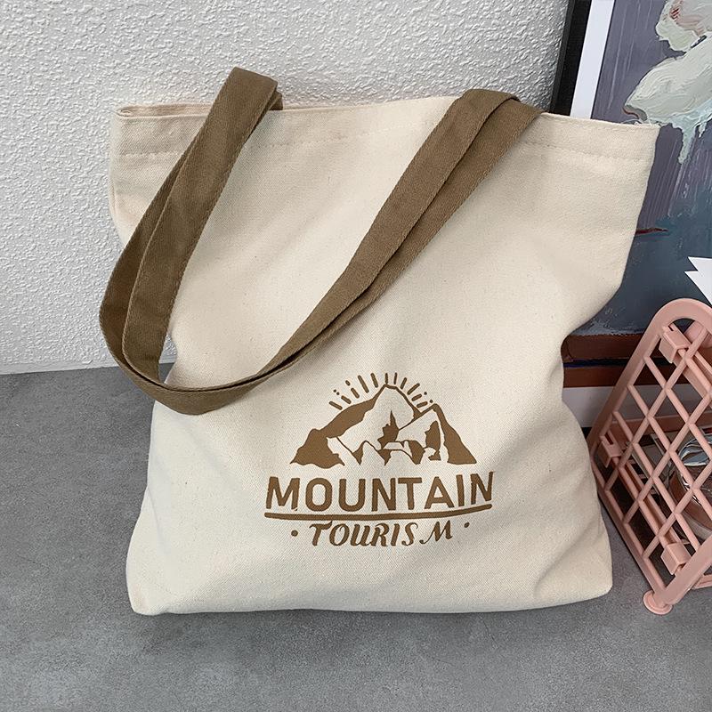 Summer Canvas Tote: Zippered Shoulder Bag for Shopping, Snacks, Laptop & School