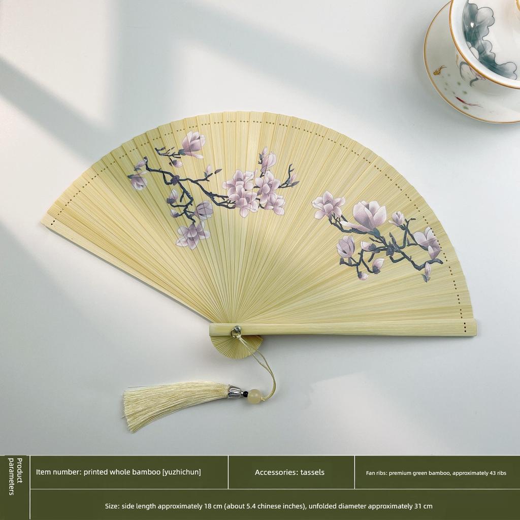 All-Bamboo Folding Fan, Ancient Style, Compact, Portable, Foldable Gift Fan, Chinese Style, Hanfu, Cheongsam, Photo Shoot, Dance Fan