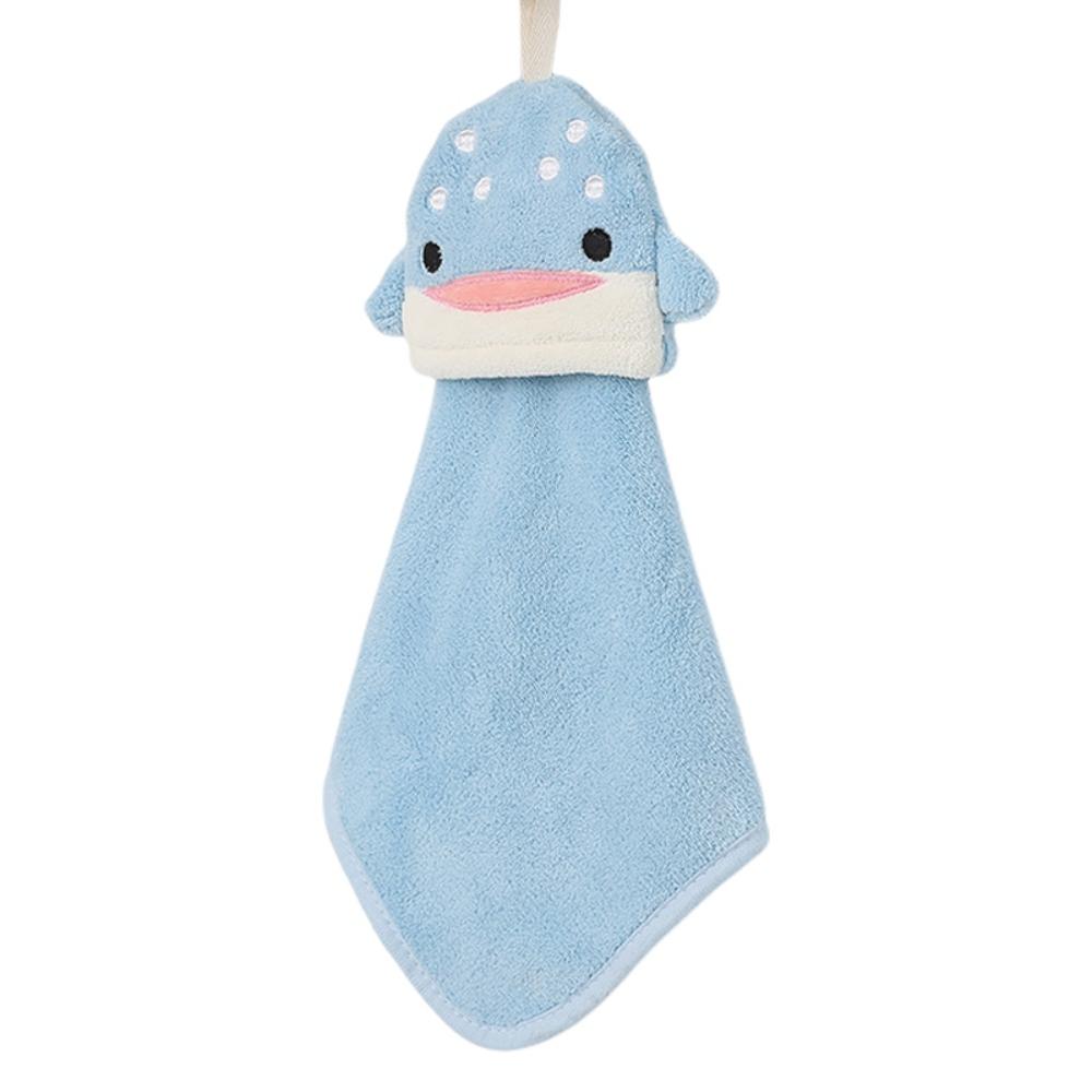 1PC Cartoon Hanging Hand Towel Soft Coral Kitchen Towel Cute Kids Child baby Quick Dry Bathing Towel