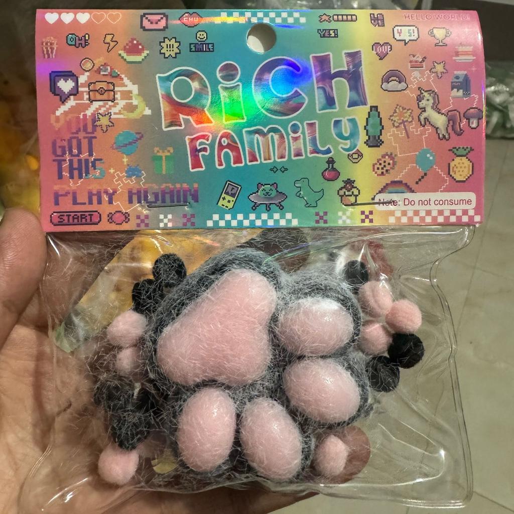 Weiche und klebrige Silikon-Katzenpfote Tier-Donut, Kneif-Spaß Plüsch, Langsam zurückfedernd, Stressabbauendes Spielzeug, Kinderspielzeug-Geschenk