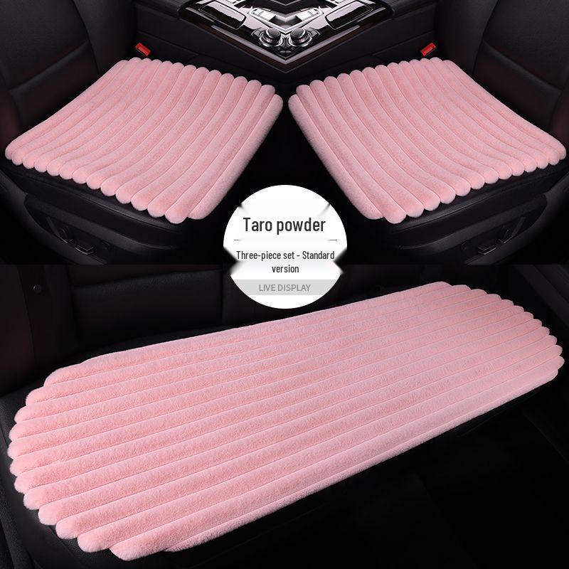 Universal Heated Winter Bamboo Plush Car Seat Cushion Set - Non-slip, Thickened, Three-piece for Warmth and Comfort