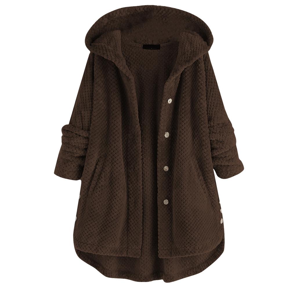 Giacca in felpa reversibile in pile con cappuccio autunno/inverno da donna