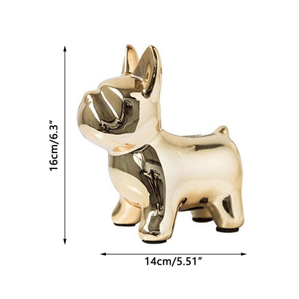 Pink French Bulldog European Ceramic Crafts Bulldog Piggy Bank Home Decor Cute Piggy Bank Ornaments Creative Bulldog Money Box