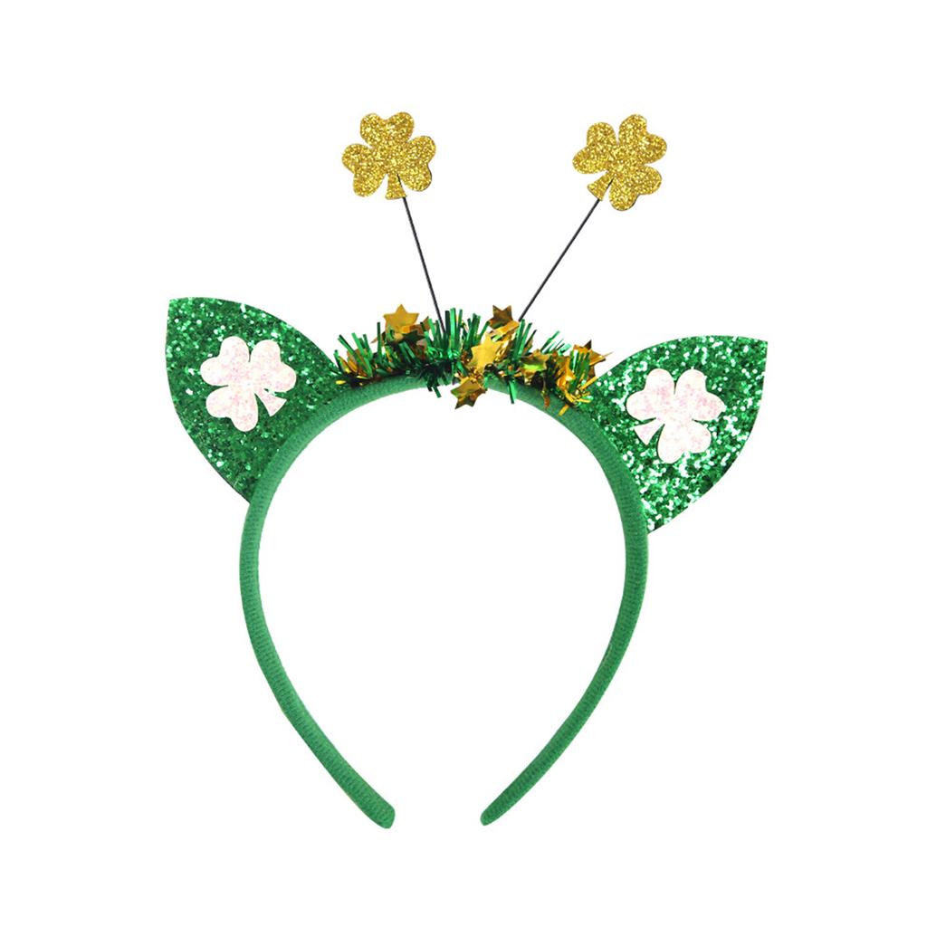 StPatricks Day HairHoop for Irish National Day Celebration Glittering Powder Headband for Theme Party Festival Gathering