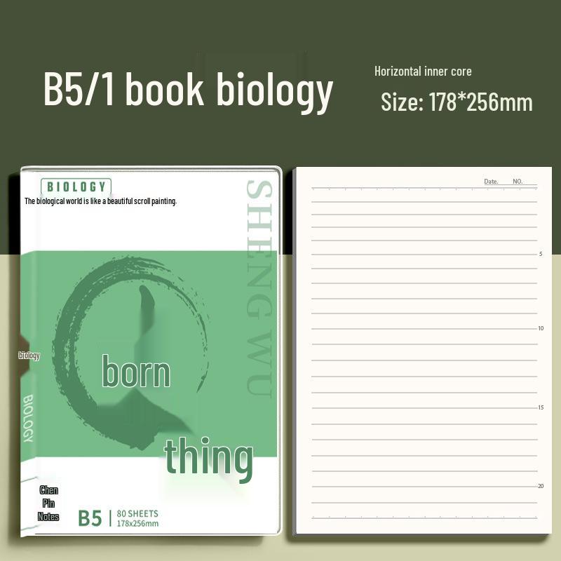 B5 Thickened Subject Notebooks for Middle School: Chinese, English, Physics, Math - Complete Set
