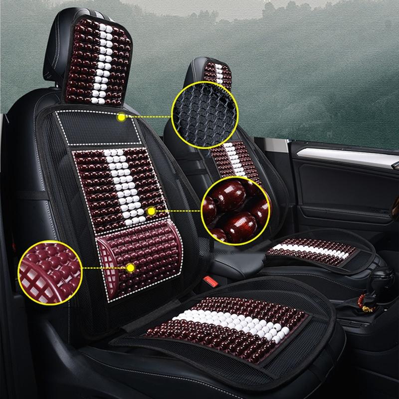 Premium Quality Summer Cool Car for Seat Cover Natural Wood Bead Massage Breathable for Seat Mat 2 Colors