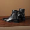 Krazing Pot Microfiber Pointed Toe Thick Heels Chelsea Boots Size 42 Zip Beauty Lady Women Stretch Ankle Boots