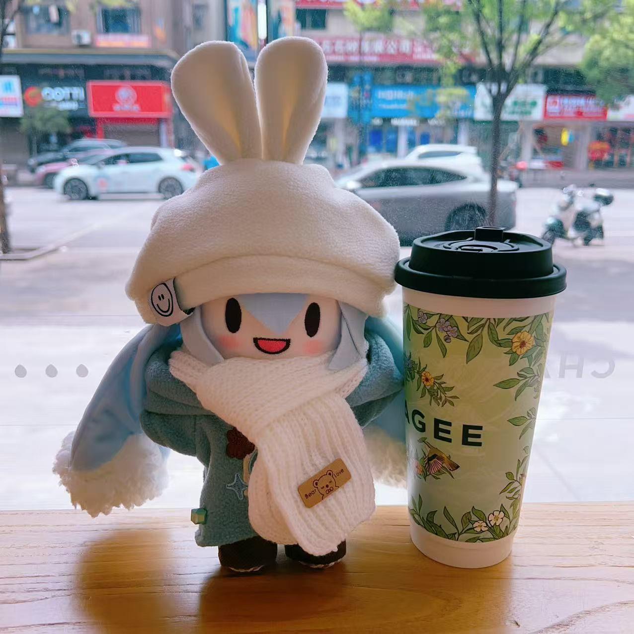 Kawaii Hatsune Miku Snow Princess Anime Cartoon Plush Doll Dress-Up Hatsune Miku Fufu Cute Doll Christmas Gift 20cm