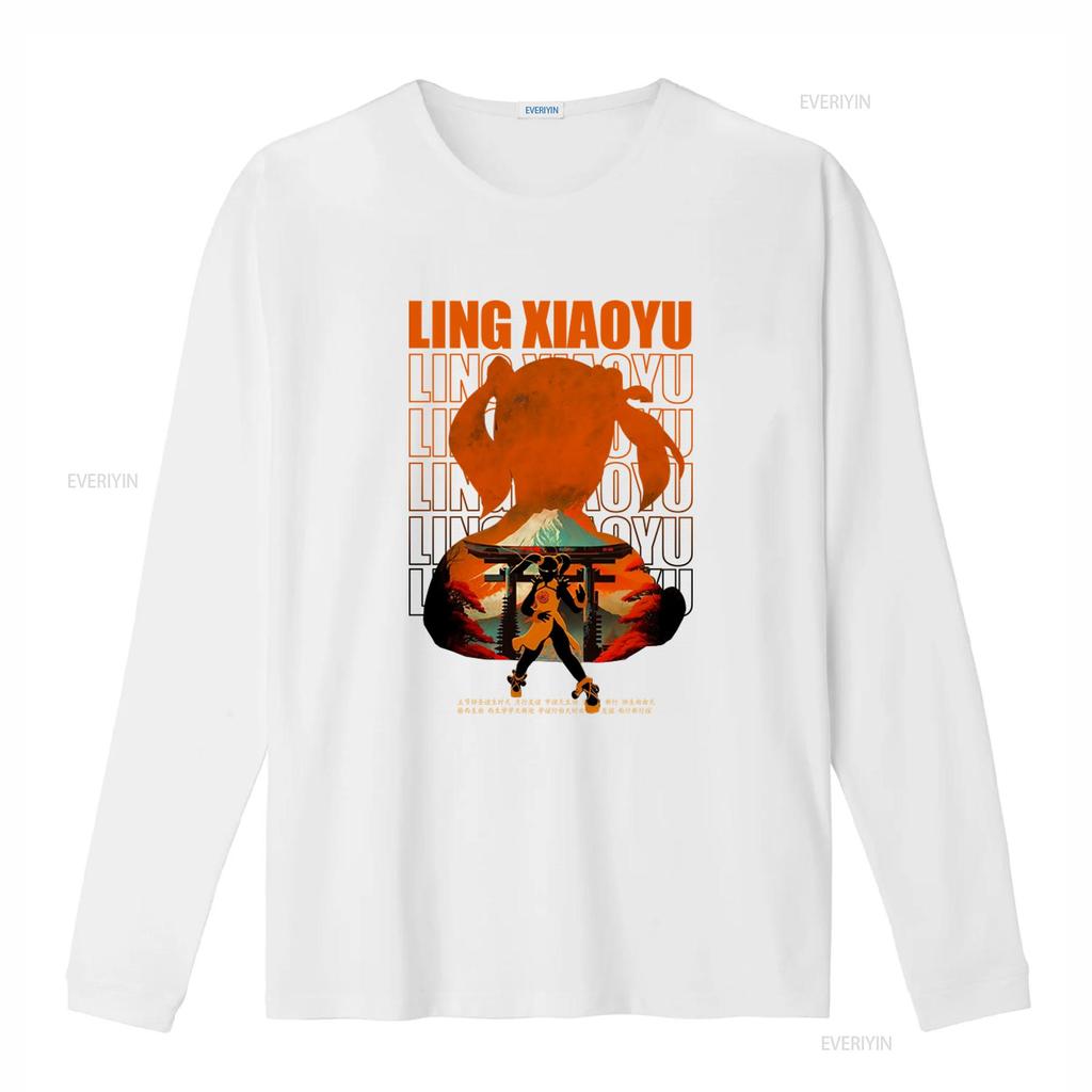 Tekken Ling Xiaoyu Japanese Style Heavyweight Crewneck T Shirt for Men and Women Vintage Washed Fashion Graphic