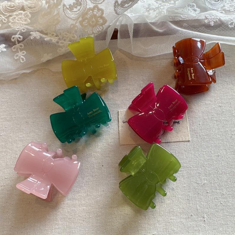 

Sweet Colorful Bow Hair Claw – Korean Summer Acetate Hair Clip for Women