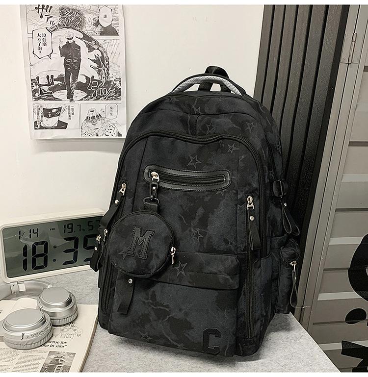 Schoolbag Large Capacity Junior High School Boys School Bag Men's and Women's Lightweight Backpack Chinese College Students Outdoor Leisure Printed