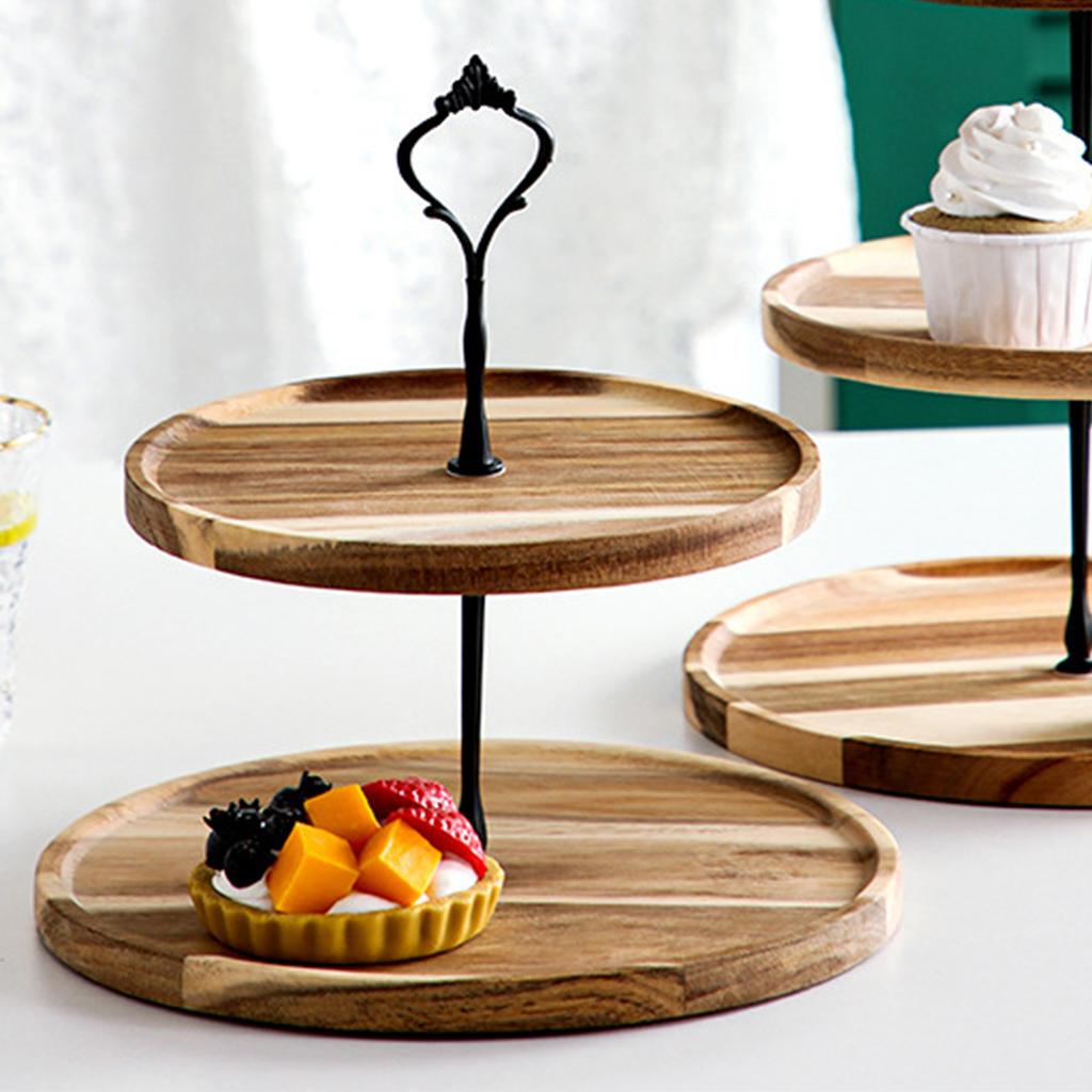 Wood Dessert Stand Rack Environmental Simple Vintage Wooden Dessert Display Tray Stand for Dessert