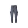 Solid Color Patchwork Multi-Pocket Drawstring Cuffed Casual Work Pants Unisex Pants Black A6JT5-001