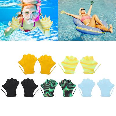 Hand Swimming Fins 1 Pair Aquatic Gloves Swimming Palm Finger Webbed Gloves Aquatic Gloves Swim Flippers for Snorkeling