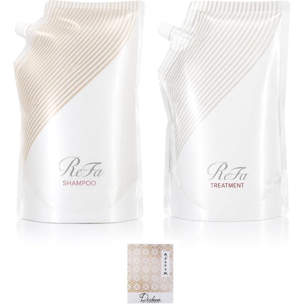 ReFa BEAUTECH Shampoo Treatment Set with Original & (500g Each) Oil-blotting Paper. (Dr.chronus)