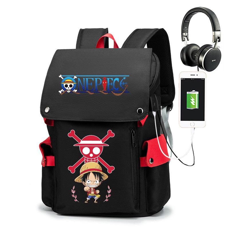 One Piece Luffy Anime Backpack: Large Capacity for Boys and Students (Elementary To High School), Korean Style