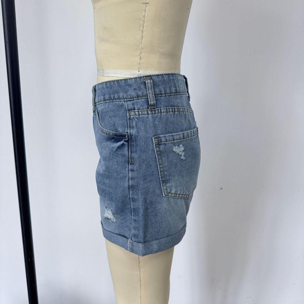 High-Waisted Tassel Ripped Denim Shorts - 7 New Colors, Plus Size