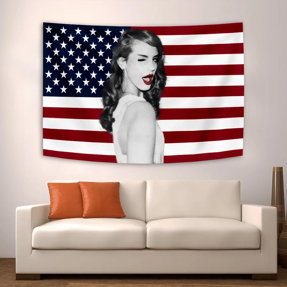 Lana Del Rey Spice Nikki Mina Wandbehang Musik Sänger Wandteppich Universitätszimmer Wohnheim Dekorative Sofadecke