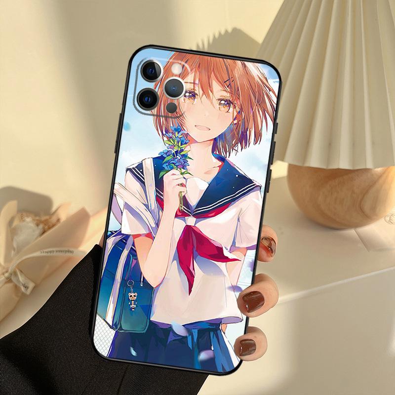 Anime Girl Cartoon Japan Cute Phone Case For iPhone 14 16 15 11 12 13 17 Pro Max 13 Mini 15 16 Plus 16e 17 Air Cover Funda
