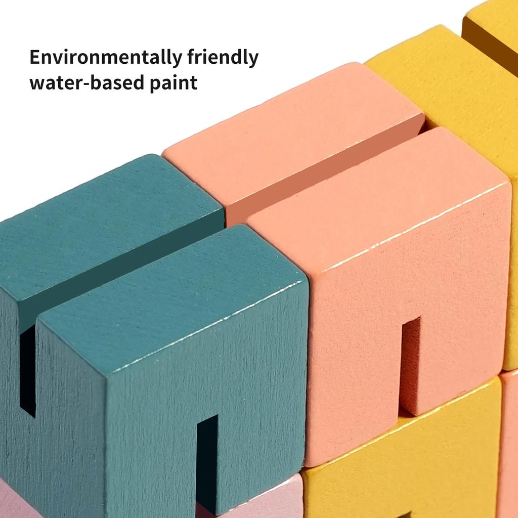 Wooden 3D Construction Blocks Montessori Brain Development Spatial Reasoning Education Puzzle Activity Children Wooden Playthings Gifts
