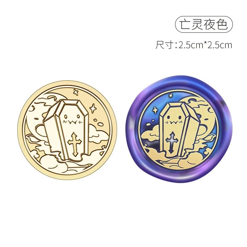 Halloween Stempel Kupferkopf Wachssiegel Personalisierter Hochzeitsstempel Versiegelungswerkzeug Brief Einladung Dekoration Bastelbedarf HCZ041