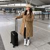Winter 2025 New Ins Detachable Knitted Hat, Doll Collar, Diamond Plaid Korean Version Loose Over the Knee Long Cotton Clothes