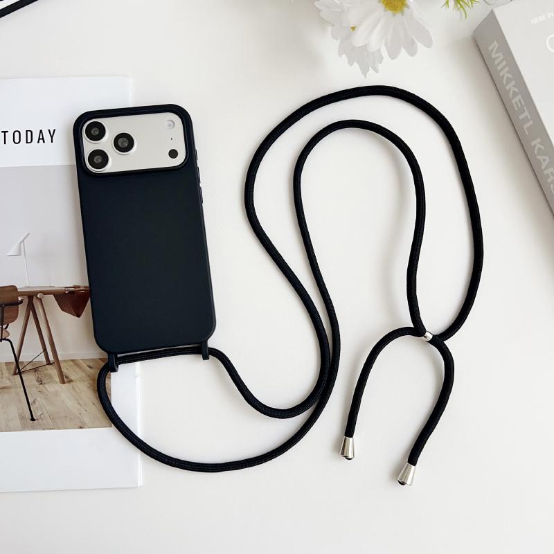 Crossbody Lanyard Flüssigsilikon Handyhülle Für iPhone 17 Pro Max 15 14 13 16 Pro Max Seil Schulter Candy Farbe Weiche Rückseite