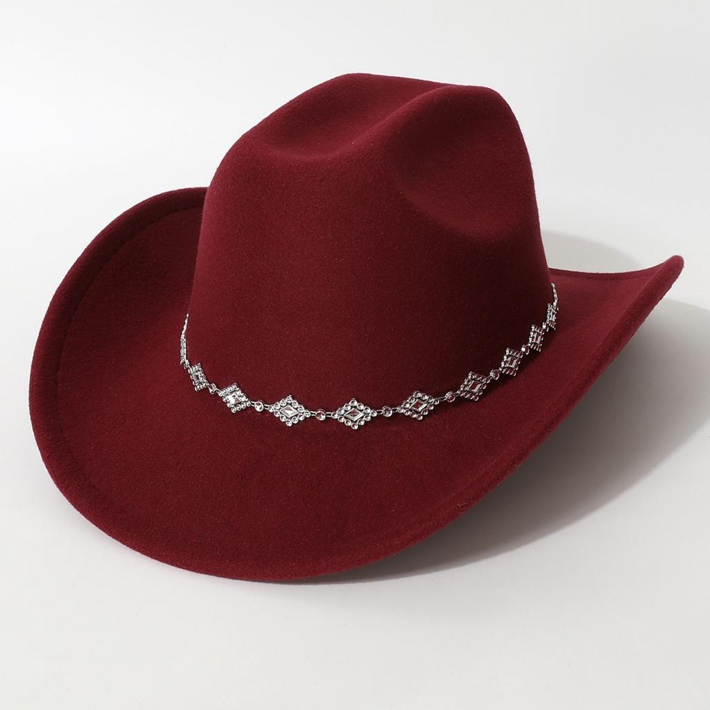 Sweet hats for men and women Party cowboy hat Unique three-dimensional diamond-shaped rhinestone accessory belt for concerts and vacations