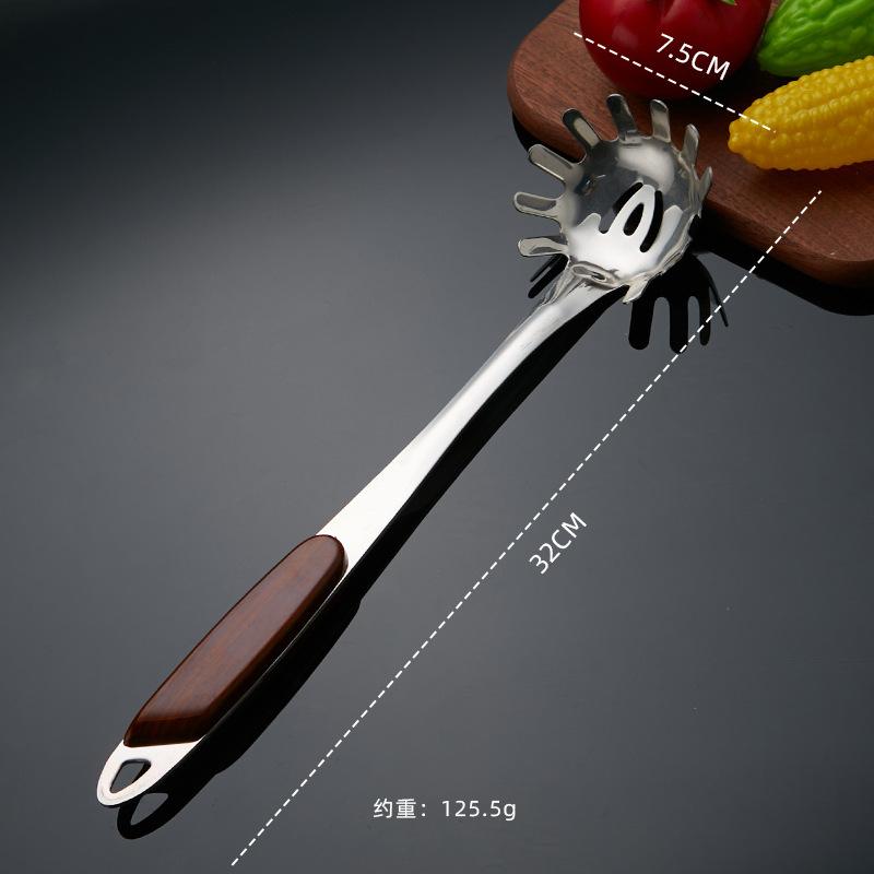 1Pcs Stainless Steel Wooden Handle Cooking Utensil Spatula Shovel Spaghetti Rice Spoon Colander Kitchenware Kitchen Accessories