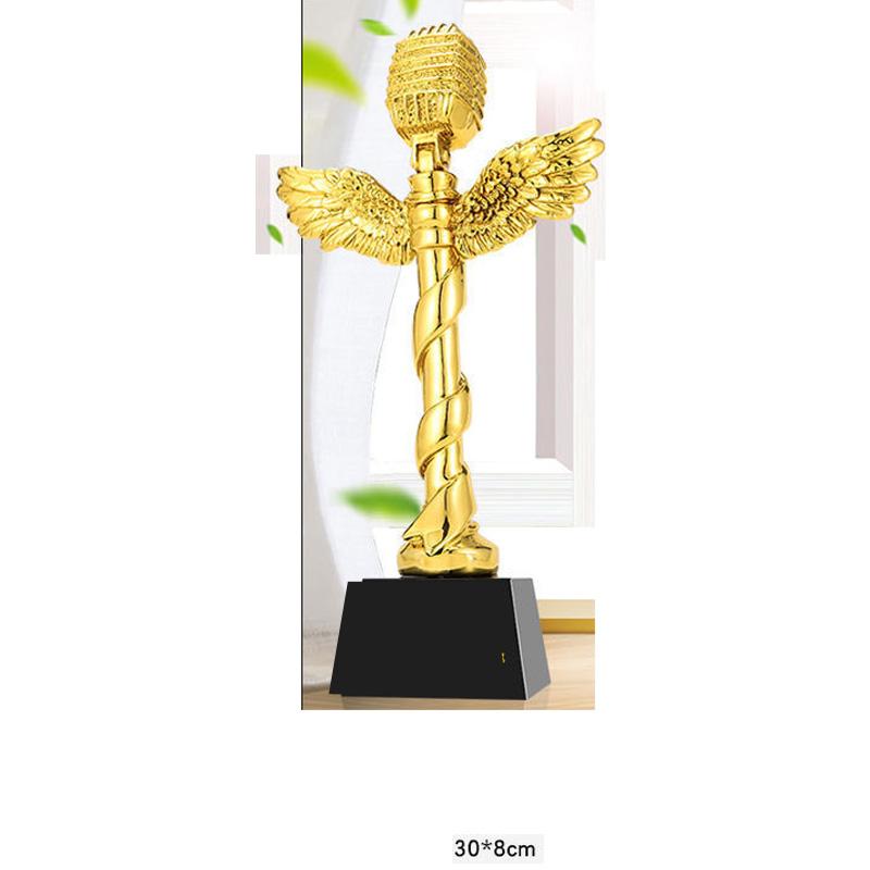 Anpassad Guldpläterad Harts Trofé, Bottenkristall, Kreativitet Skicka Vänner Pris, Dansande Souvenir Tävling Heminredning, 1 st