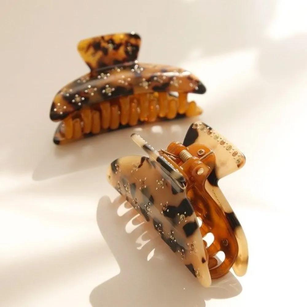 bydaisy Cellulose Cubic Half-Up Leopard Print Hair Clip Bh0805 beige