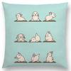 Mais Novos Animais Yoga Estampas de Desenho Animado Engraçadas Capa de Almofada Alpaca Coelho Dachshund Bull Terrier Hipopótamo Cães Panda Capa de Almofada para Sofá