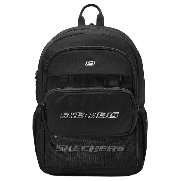Skechers Letter Logo Zipper Closure Polyester Backpack Unisex Backpack Black L324U002-0018 Black