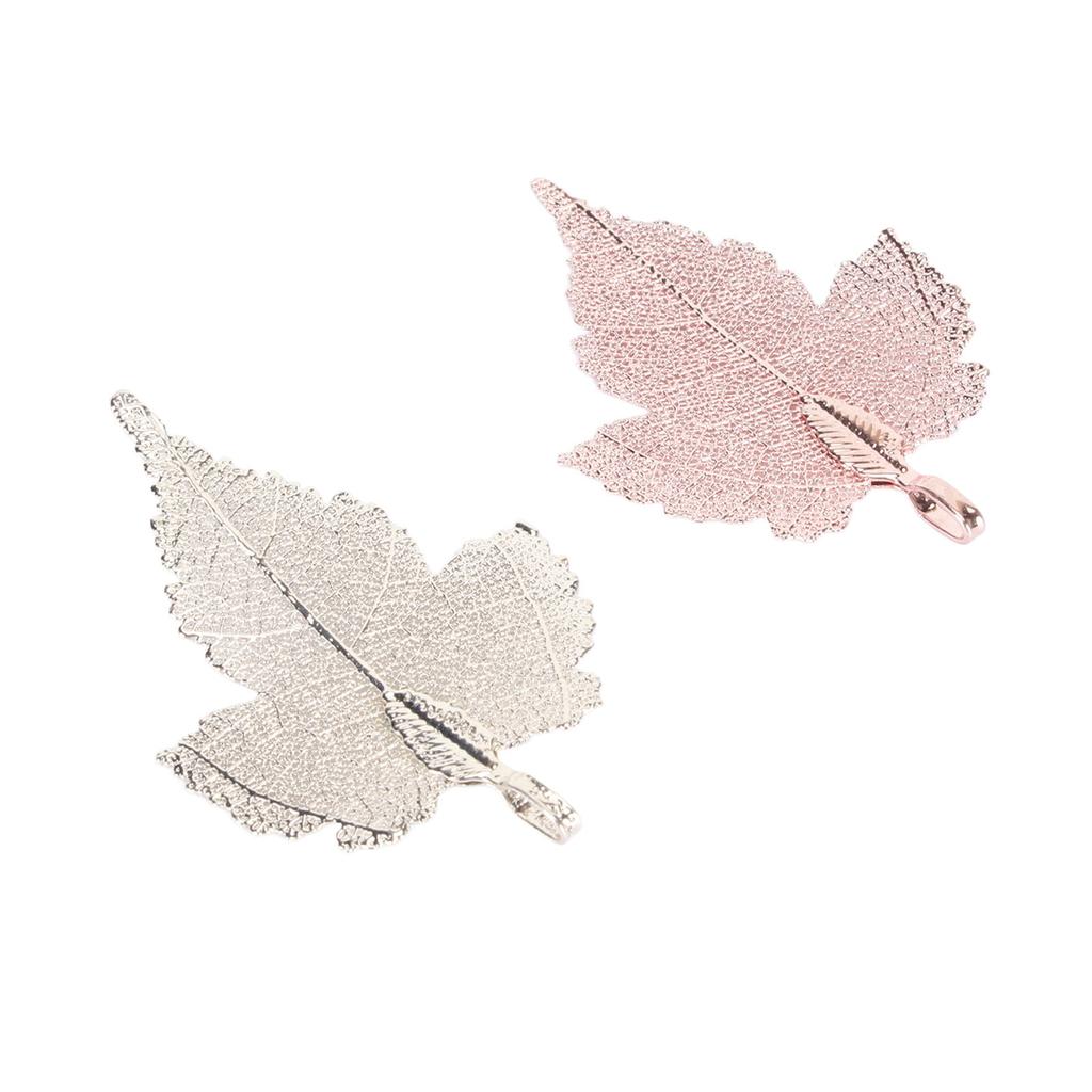 2PCS Leaf Pendants Handcrafted DIY Zinc Alloy Leaves Pendants for Necklace Jewelry Making