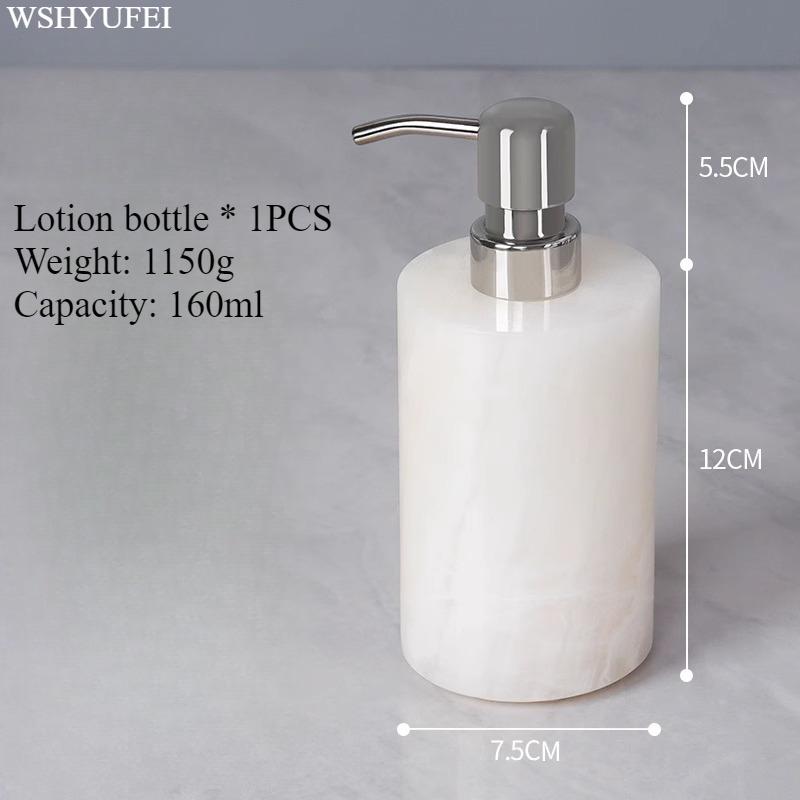 Light Luxury White Jade Stone Home Bathroom Wash Suit Bathroom Supplies Brush Tooth Cup Soap Bottle Soap Dish Toothbrush Holder