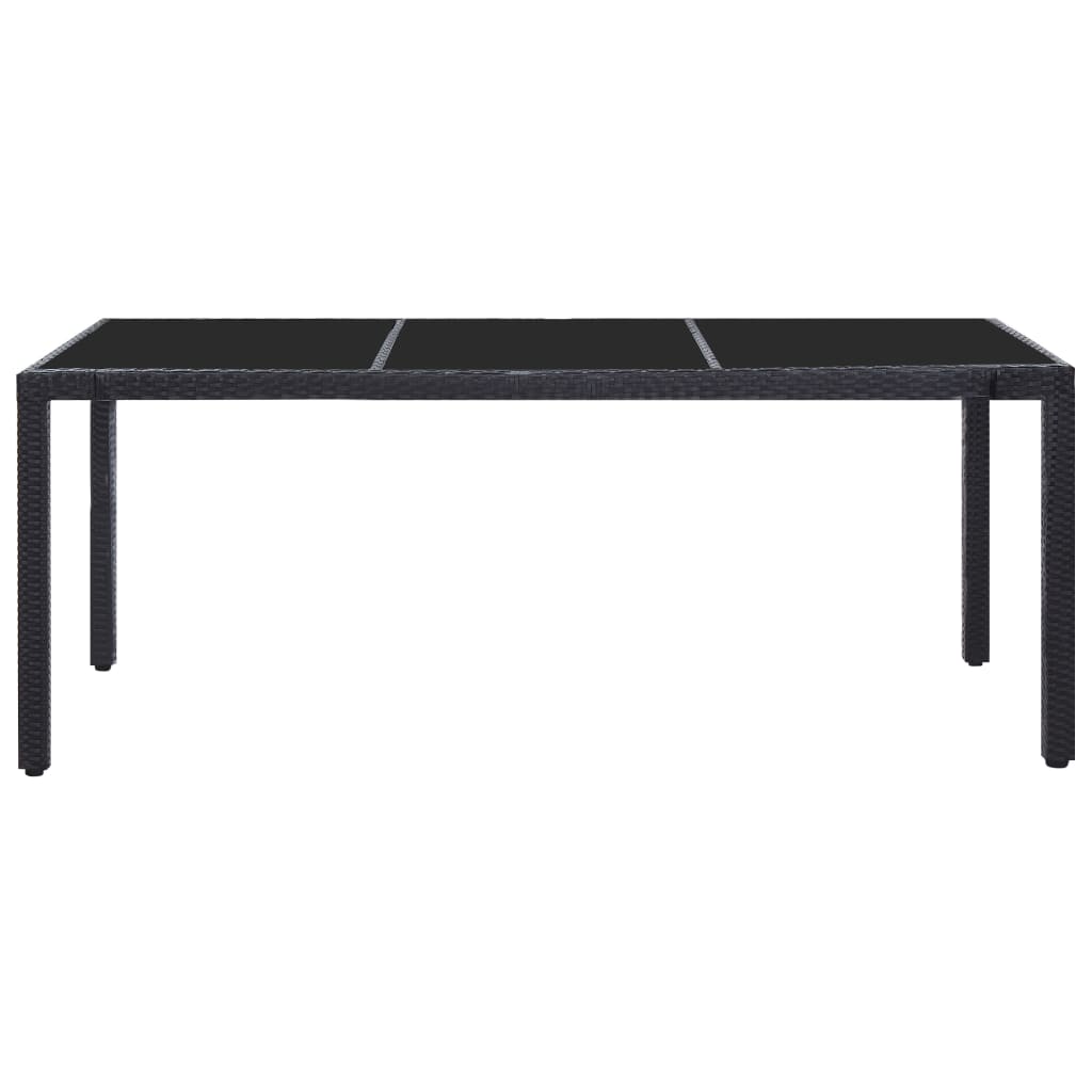 9 piece Garden Dining Set Poly Rattan Black