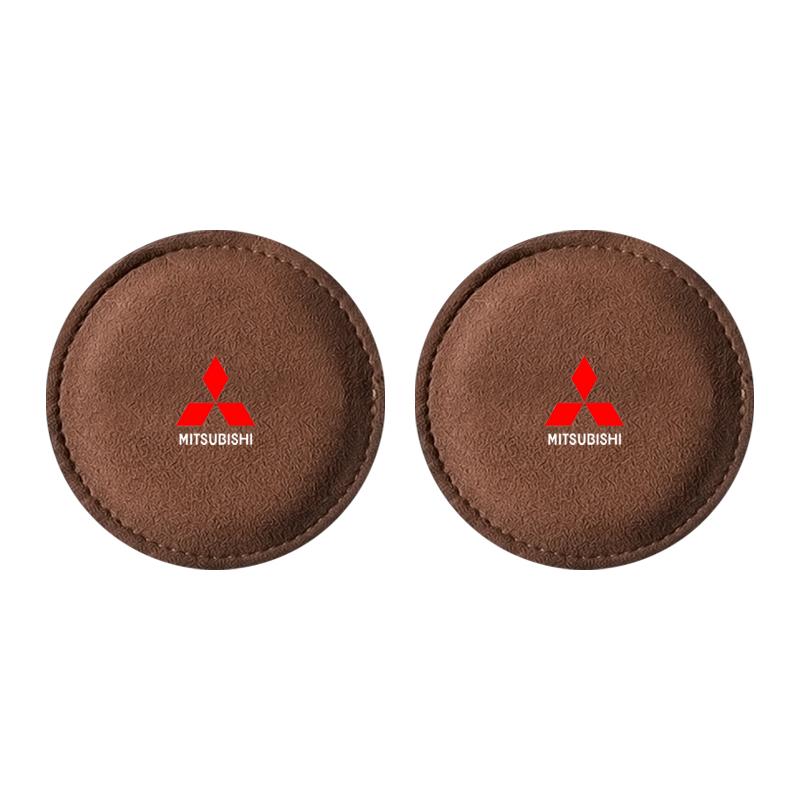 Car Cup Holder Pad PU Leather Slot Non-slip Coaster Mat For Mitsubishi Outlander Lancer 10 9 ASX RALLIART Eclipse L200 Pajero
