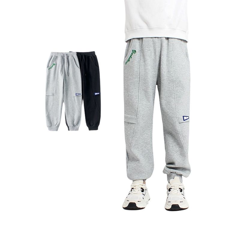 Children's Clothing Spring and Autumn K-style Kids Sports Pants Children's Embroidery Stitching Labeling Sweatpants Boys Casual Pants