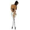 Spring Autumn Slim-Fit PU Leather Low-Waist Pants - Plus Size, Elastic, Shiny, Multi-Color, Nine-Point Faux Leather Leggings