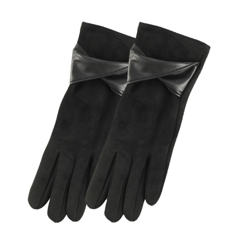 Thicken Suede Leather Gloves Chamois Leather Winter Driving Gloves  Gloves  Women