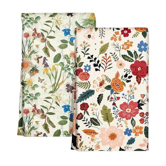 

2Pcs Dish Towel Colorful Cat Flower Pattern Super Water Absorbent Reusable Kitchen Towels Machine Washable Dish Rags C