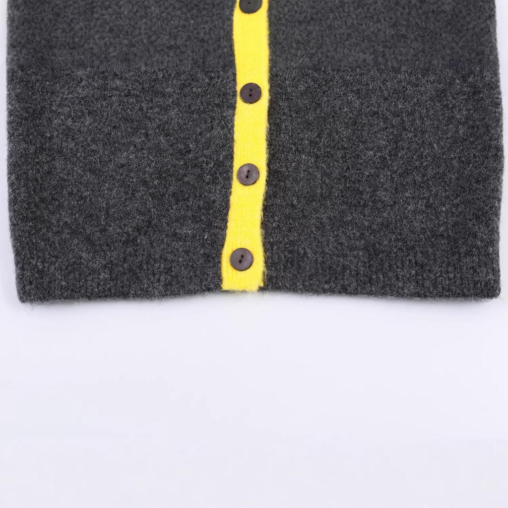 European and American Style Women's Clothing, Commuter Style Versatile Niche Color Matching Round Neck Knitted Jacket 5536195