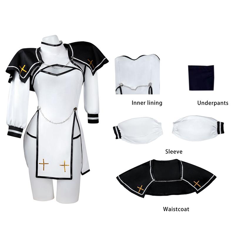 Dames cosplay kostuums, anime kostuums, non en priester cosplay sets, Halloween cosplay feesten, en anime tentoonstellingskostuums