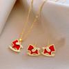 Collarbone Chain New Year Horse Earrings Fashion Jewelry Red Drop Earrings  Wedding
