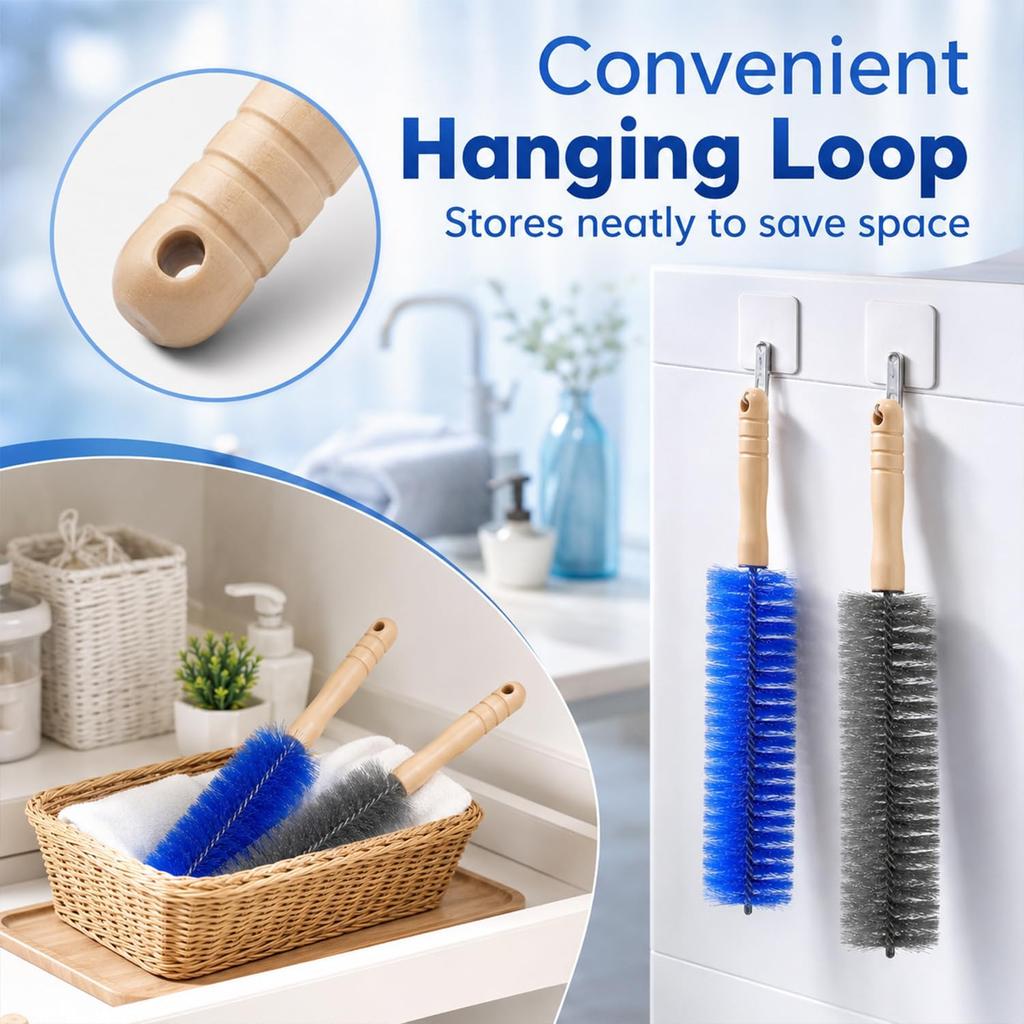 2PC Fan Cleaning Brush, Microfiber Duster Ideal for Electric and Blind, Reusable Fan Cleaner Brush Dust Remover, Non-disassembly Cleaning (Gray +