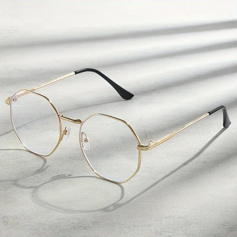Minimalist Octagonal Full Rim Metal Frame Glasses for Women