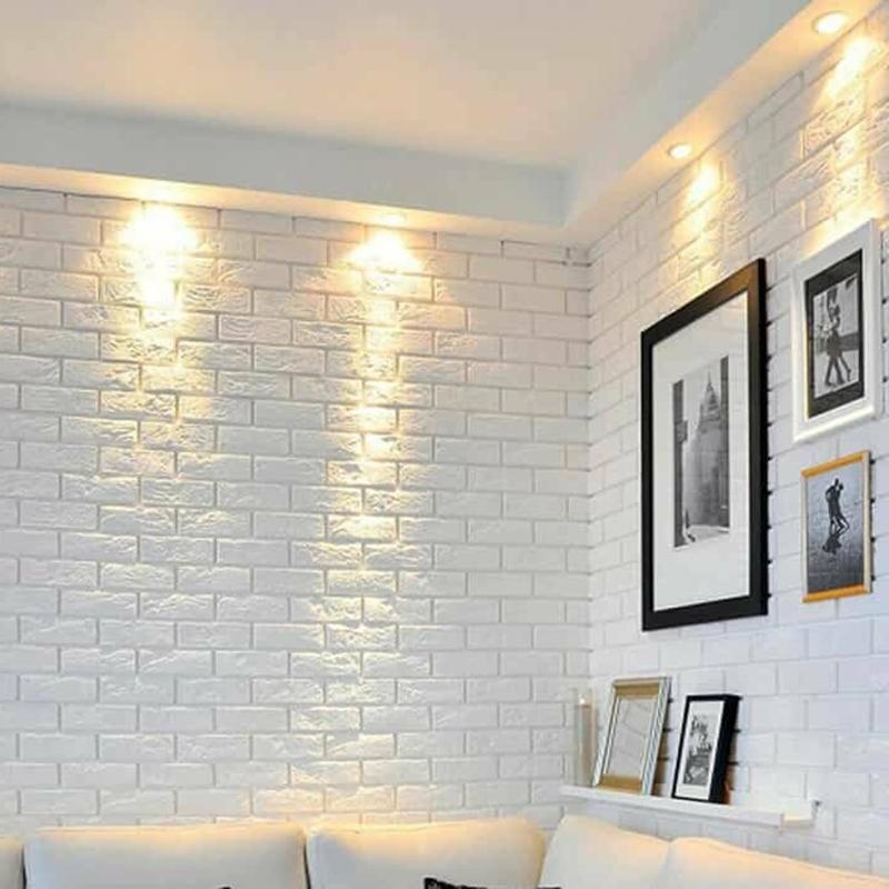 Solid Color European Style Faux Brick Wall Sticker Self Adhesive Background Decor Wallpaper for Home DIY Craft Projects Wall Art