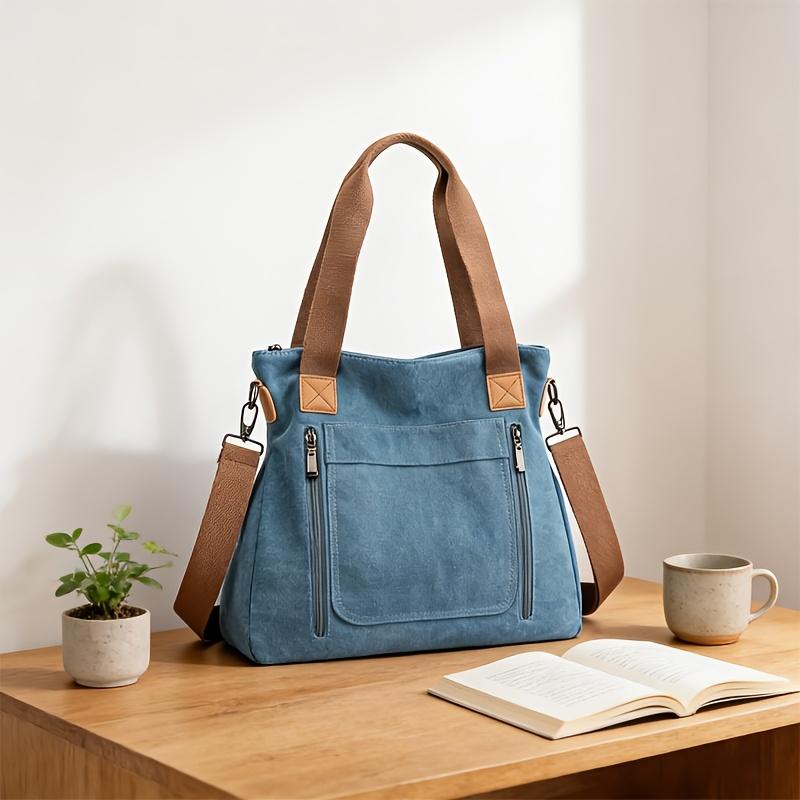 Preference for Bag Styles: Women'S Shoulder Bag Made of Canvas, Vintage Crossbody Bag, Fashionable and Casual Commuter Bag for Women